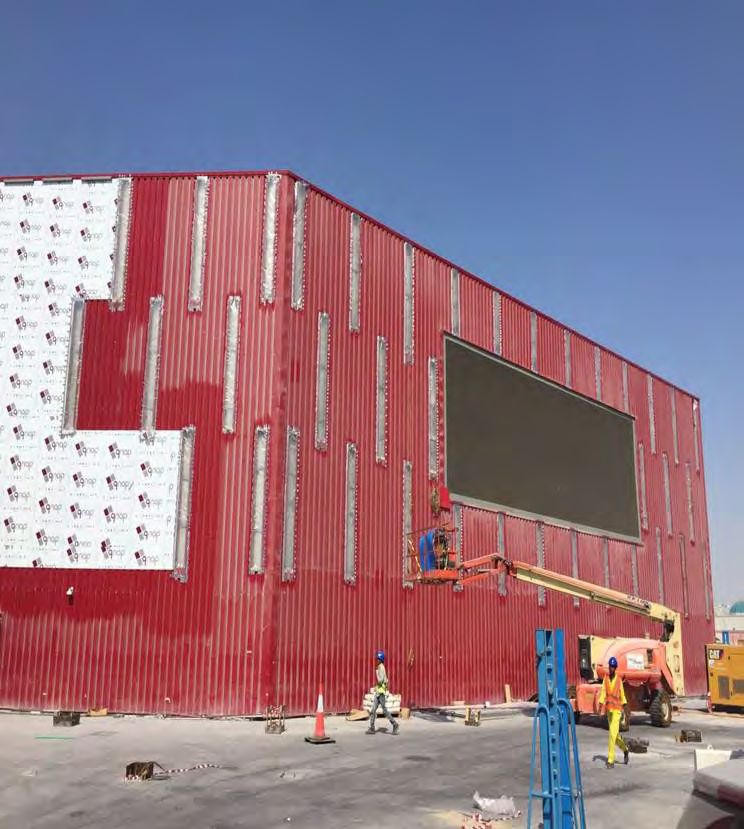 Façade cladding in progress