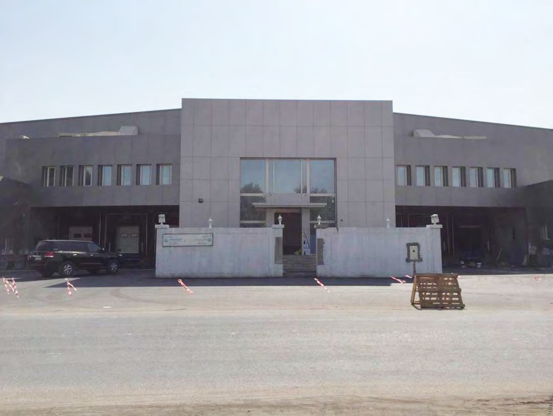Completed warehouse, industrial area